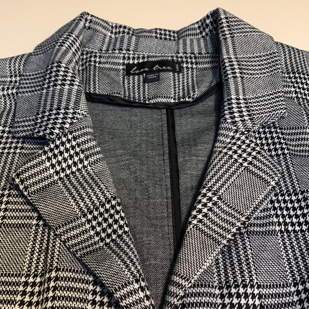 Love Tree Women’s Plaid Open Long Length Jacket - Picture 3 of 7
